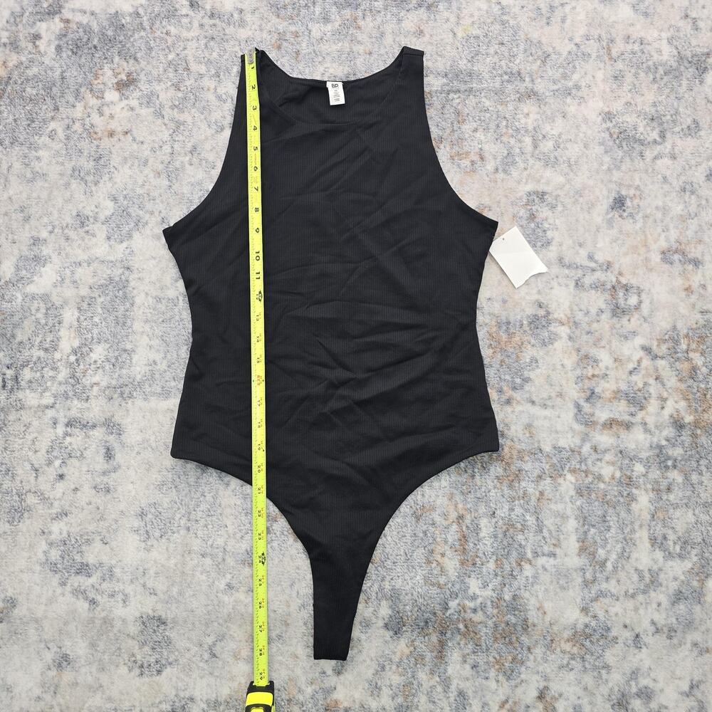 BP Bodysuit‎ Womens Medium Black Ribbed Tank Thong Snap Closure Stretch Knit - Picture 6 of 8